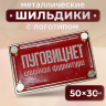 Шильдик прямоугольный 50 х 30мм красный с серебром (любой логотип)
