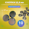 1-Ozon Кнопки Альфа 12.5мм, с шляпкой Premium 17мм, темный никель