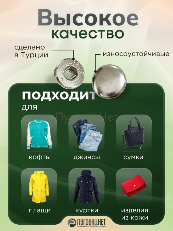 Кнопки Альфа 12,5 мм стальные 720шт, серебристый никель